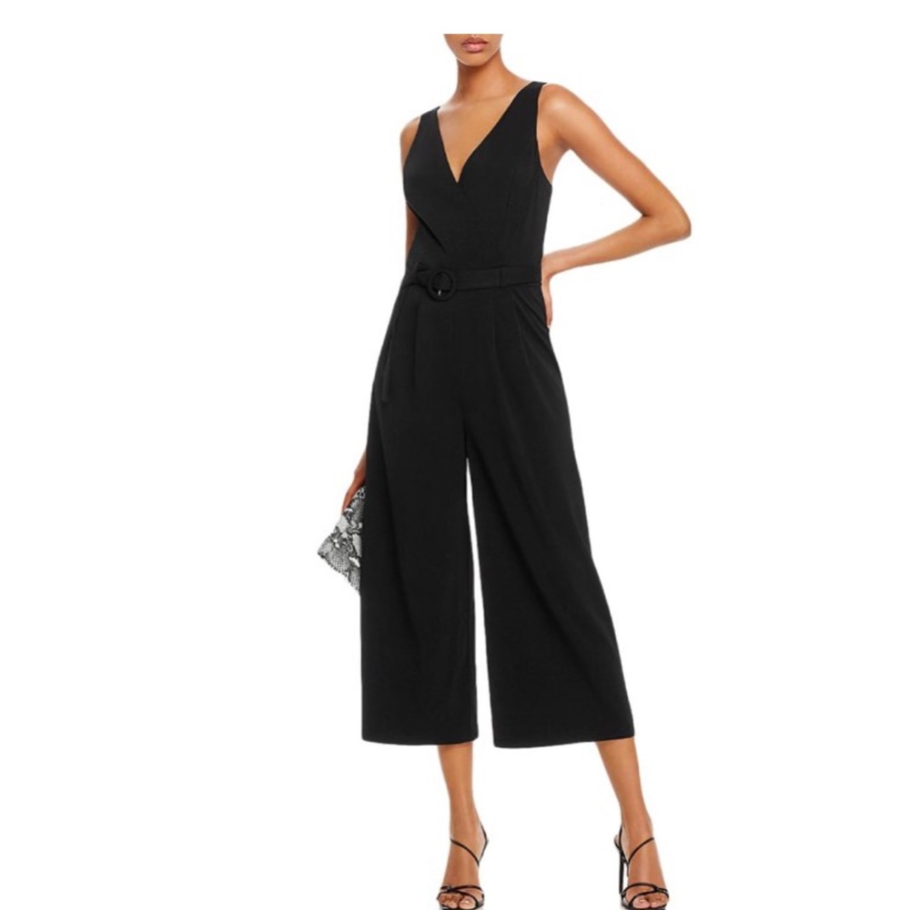 AQUA Wide Leg Sleeveless Black Jumpsuit size XS NWT